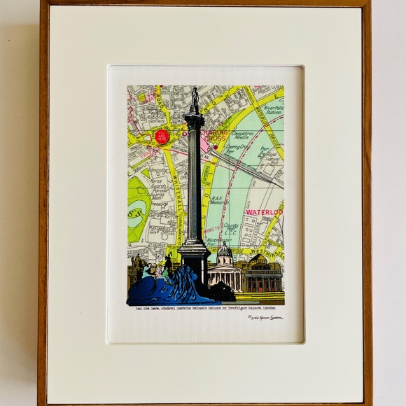 London Map Trafalgar Square Framed Print Art Decor - Picture 10 of 10